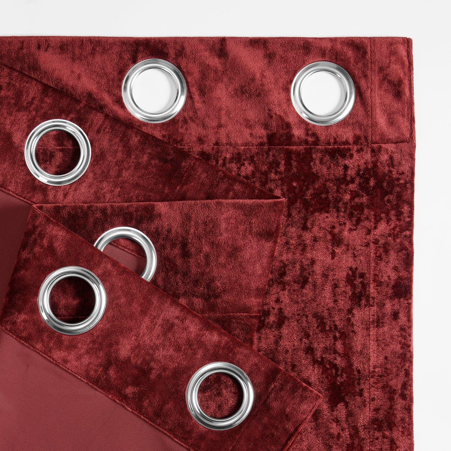 Ruby Red Grommet Lush Crush Velvet Curtain - HalfPriceDrapes.com