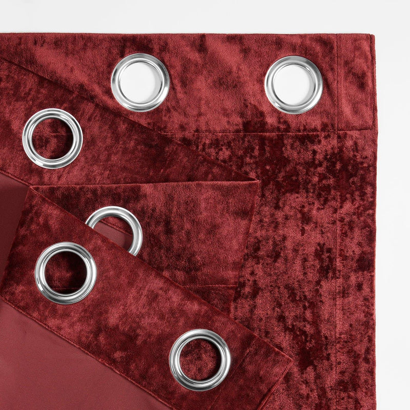 Ruby Red Grommet Lush Crush Velvet Curtain - HalfPriceDrapes.com