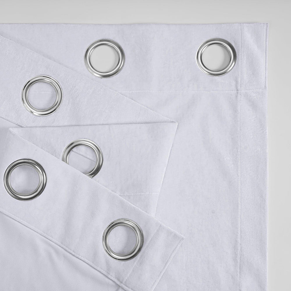 Pearl White Grommet Lush Crush Velvet Curtain - HalfPriceDrapes.com