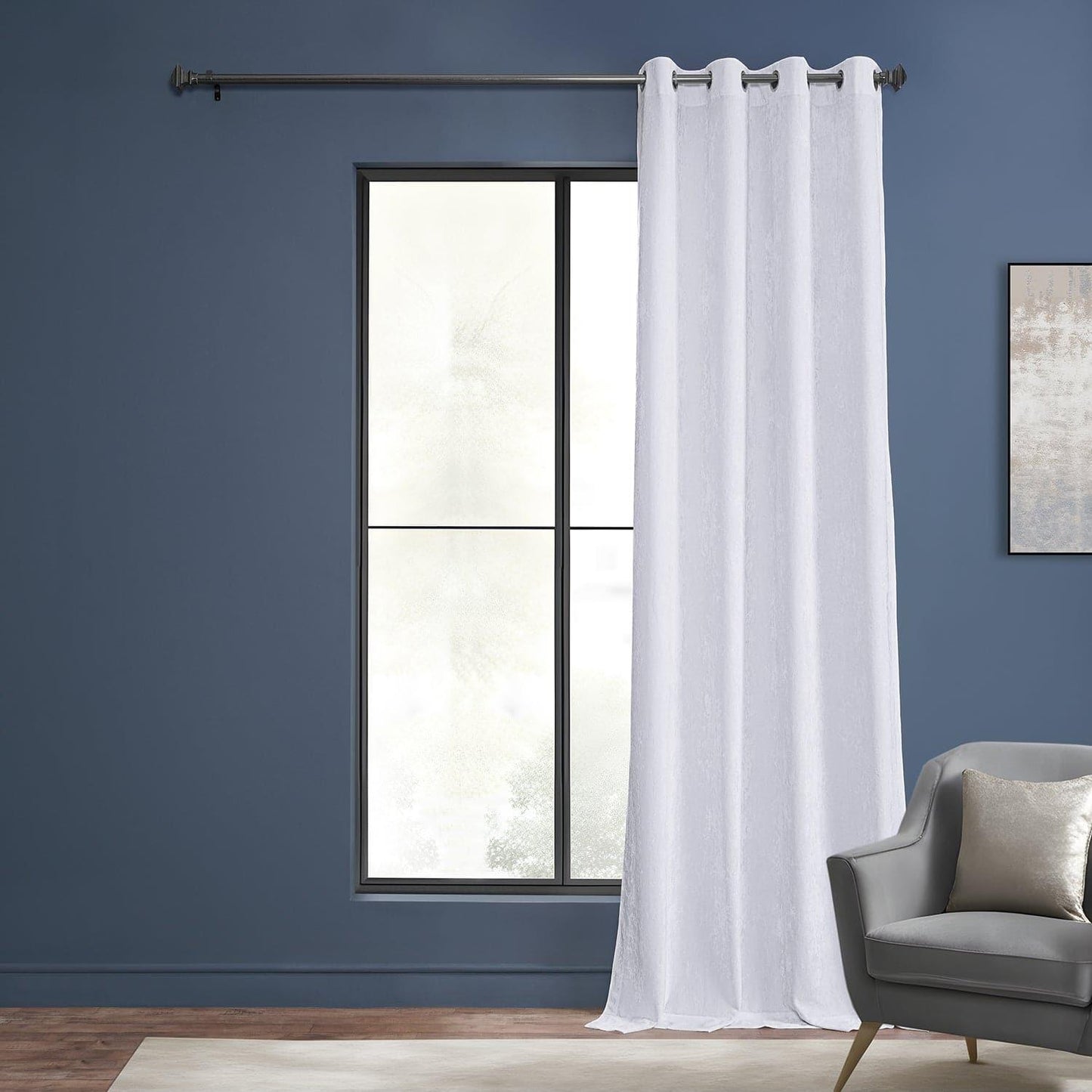 Pearl White Grommet Lush Crush Velvet Curtain - HalfPriceDrapes.com