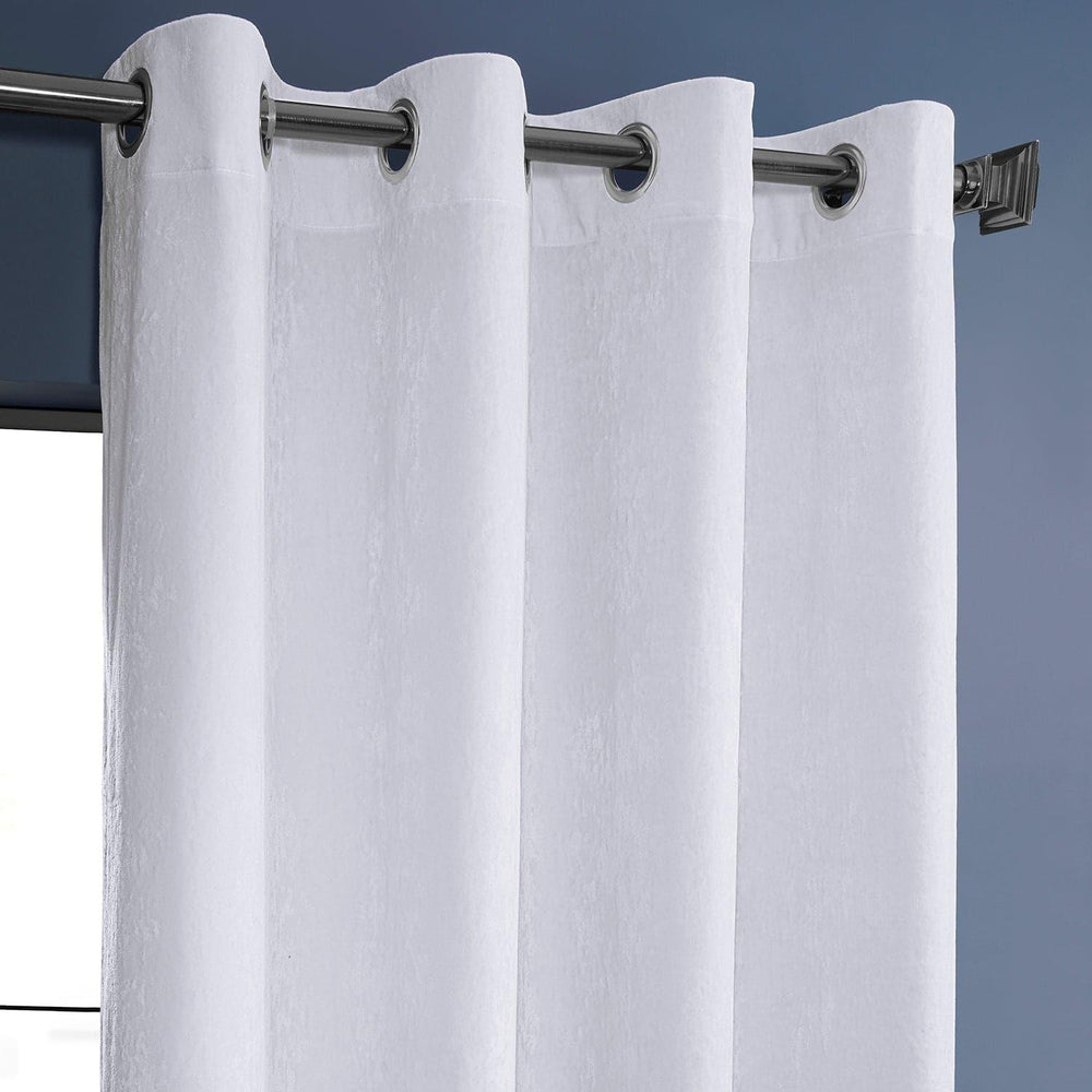 Pearl White Grommet Lush Crush Velvet Curtain - HalfPriceDrapes.com