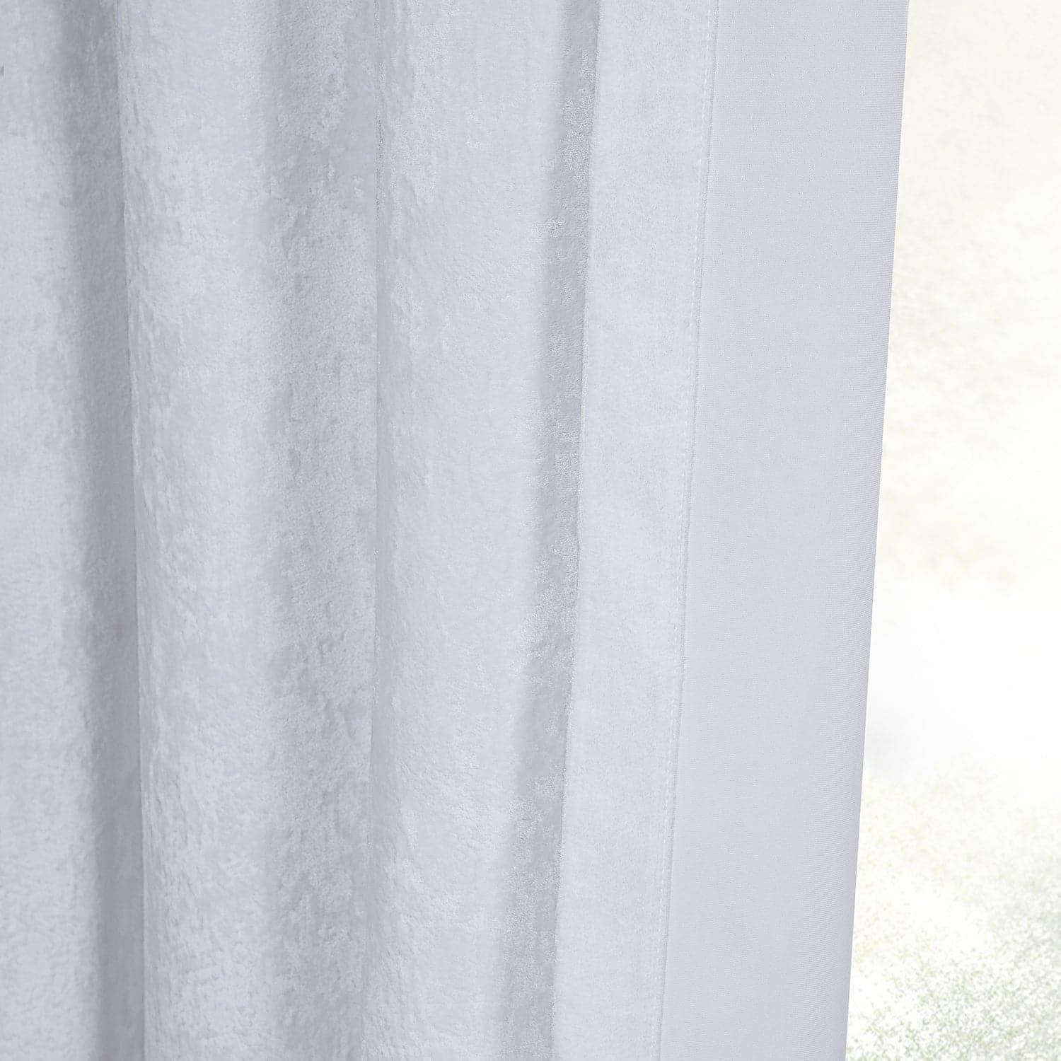 Pearl White Grommet Lush Crush Velvet Curtain - HalfPriceDrapes.com