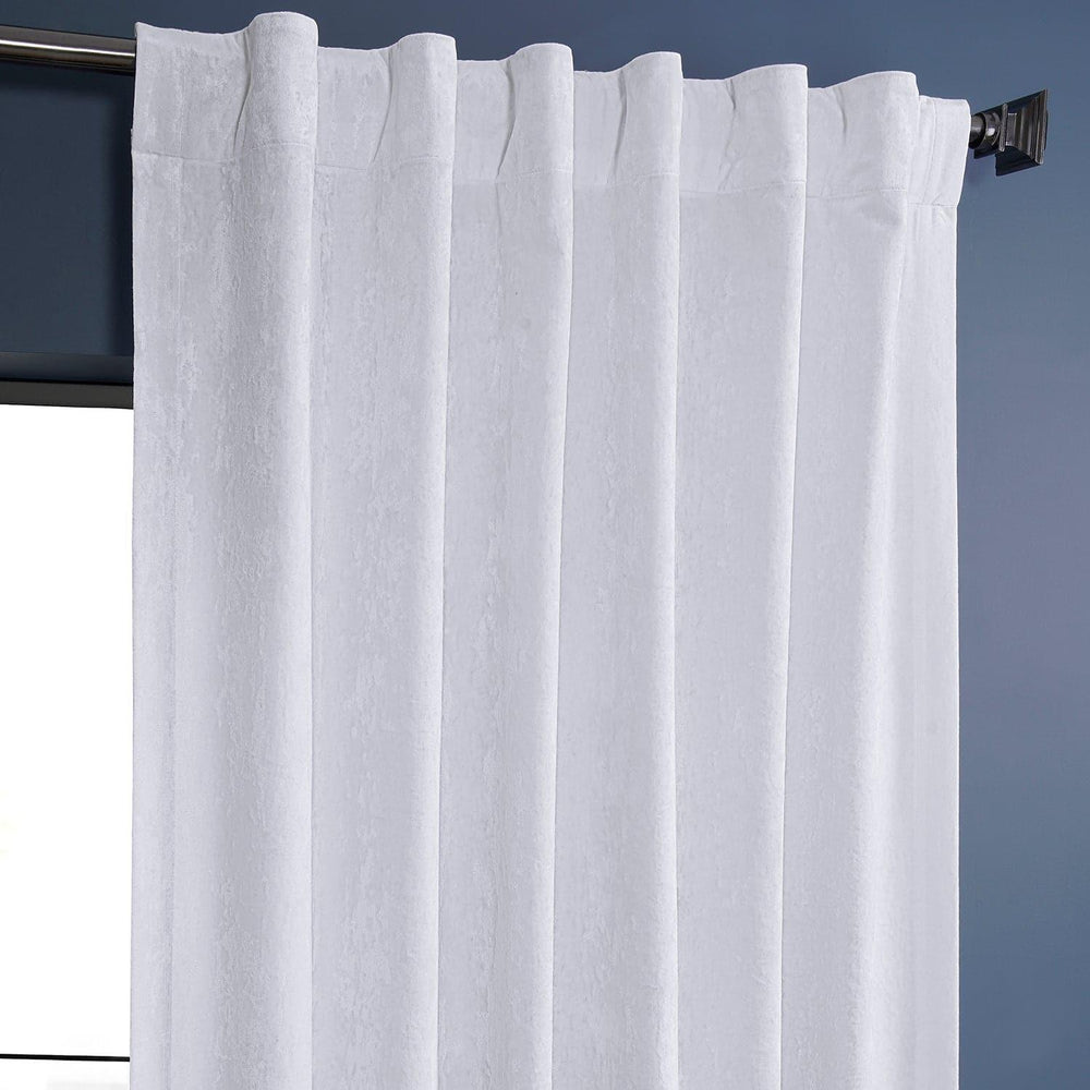Pearl White Lush Crush Velvet Curtain - HalfPriceDrapes.com