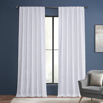 Pearl White Lush Crush Velvet Room Darkening Curtain