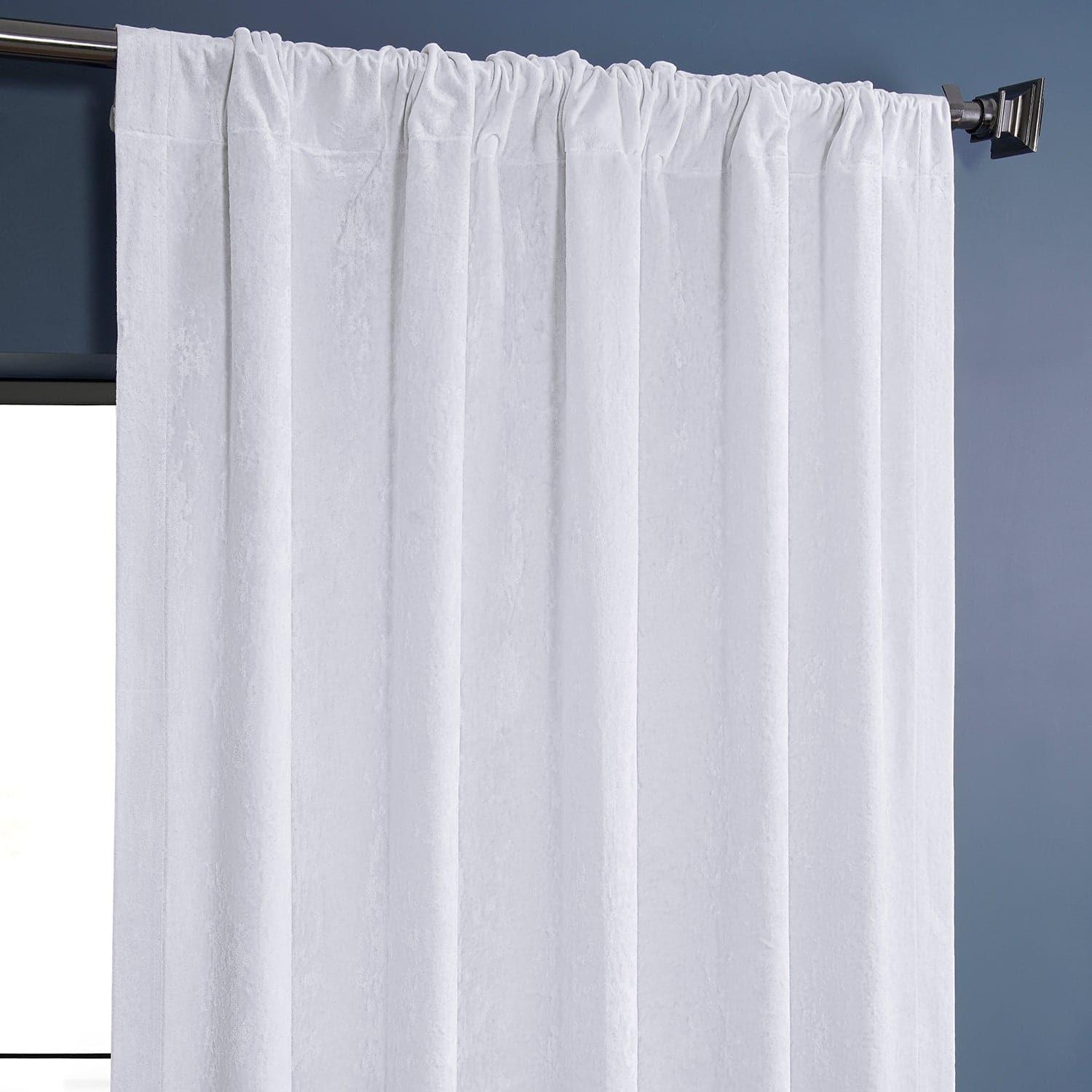 Pearl White Lush Crush Velvet Curtain - HalfPriceDrapes.com