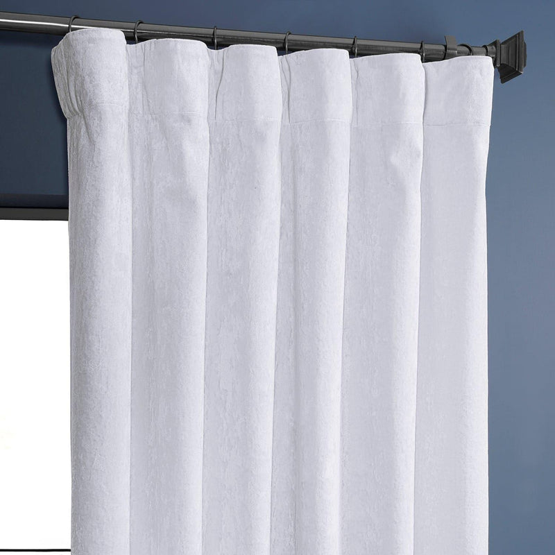 Pearl White Lush Crush Velvet Curtain - HalfPriceDrapes.com
