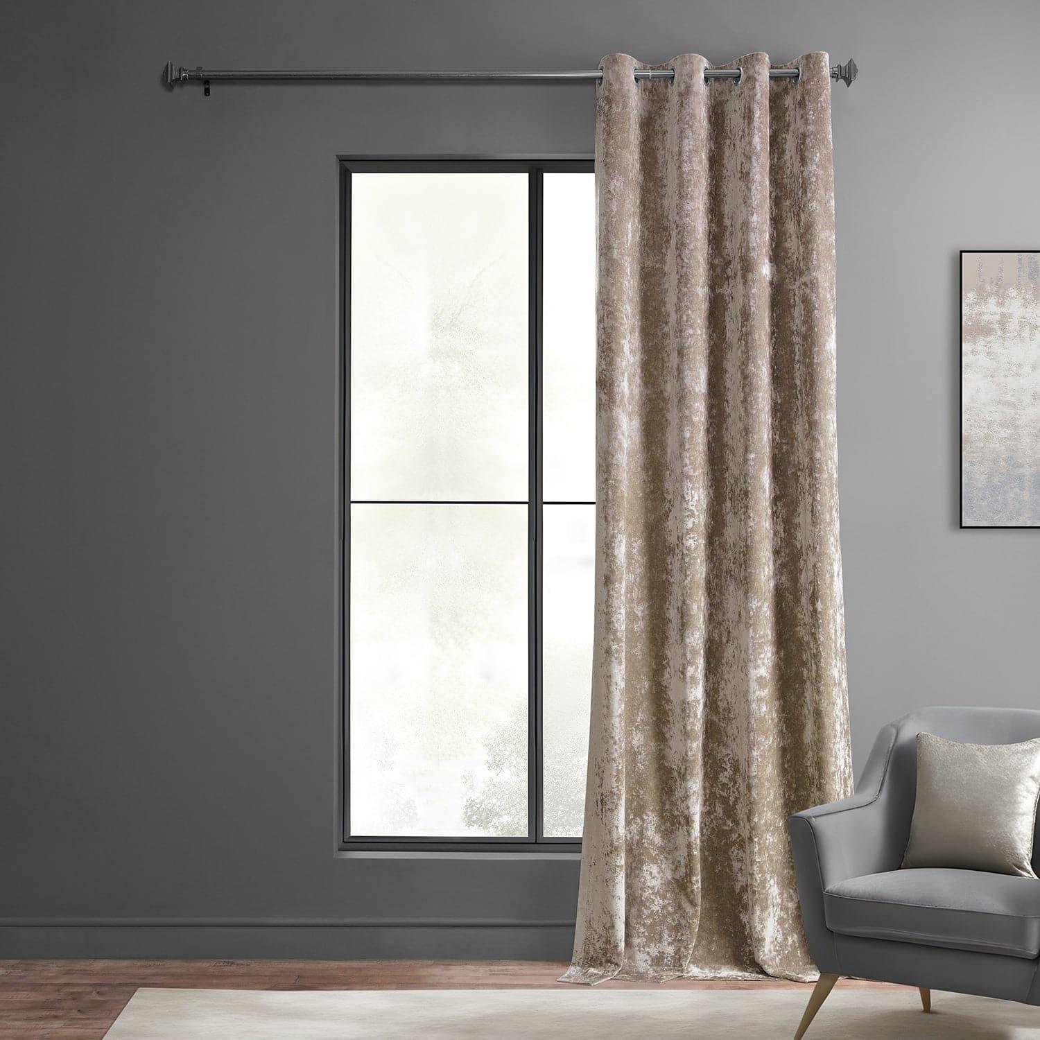 Taupe Grommet Lush Crush Velvet Curtain - HalfPriceDrapes.com