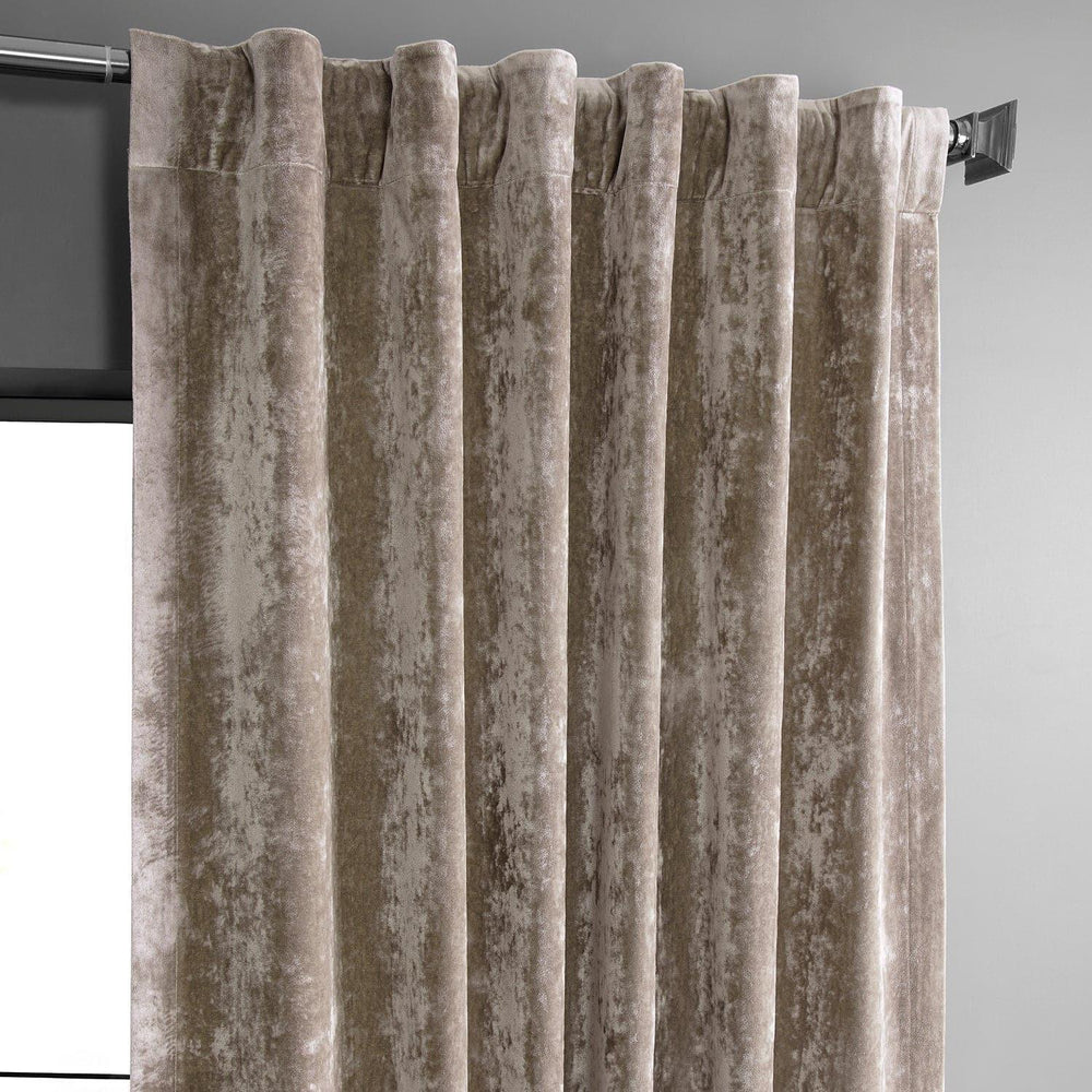Taupe Lush Crush Velvet Curtain - HalfPriceDrapes.com