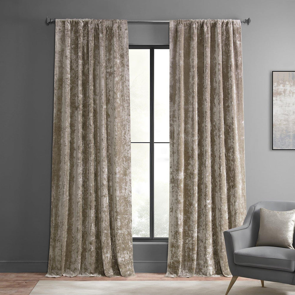 Taupe Lush Crush Velvet Curtain - HalfPriceDrapes.com