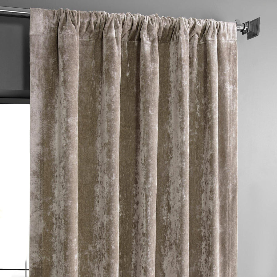 Taupe Lush Crush Velvet Curtain - HalfPriceDrapes.com