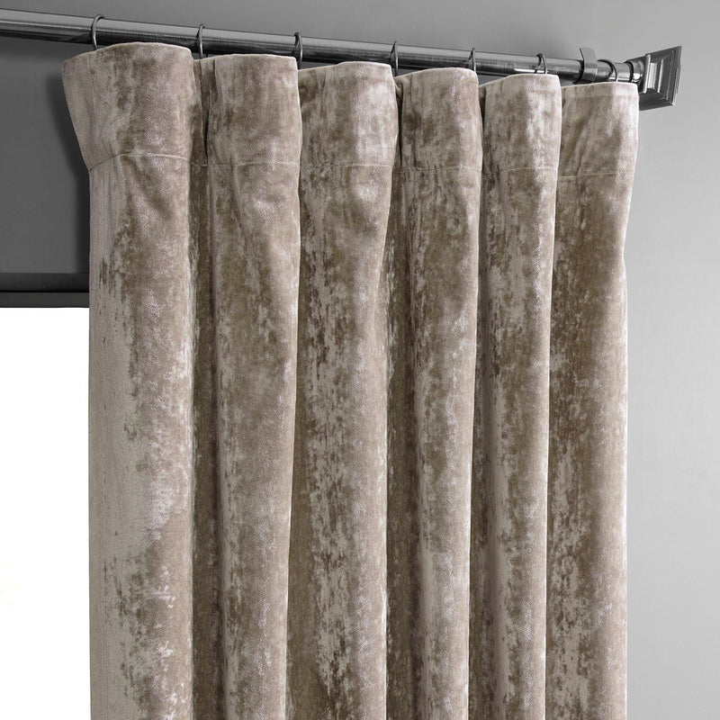 Taupe Lush Crush Velvet Curtain - HalfPriceDrapes.com