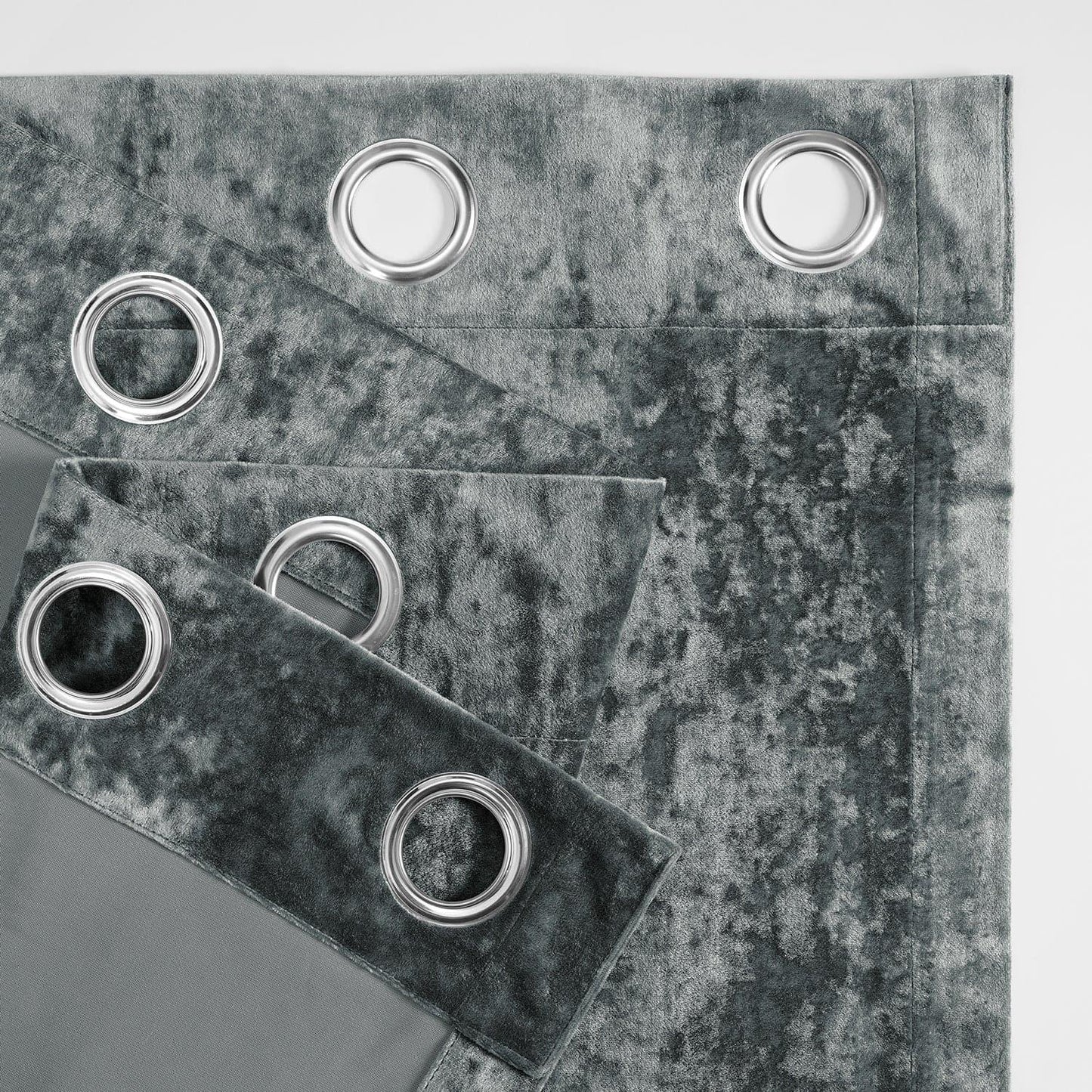 Stone Grey Grommet Lush Crush Velvet Curtain - HalfPriceDrapes.com