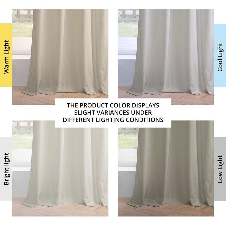 Off-White Grommet Simply Velvet Room Darkening Curtain Pair (2 Panels)