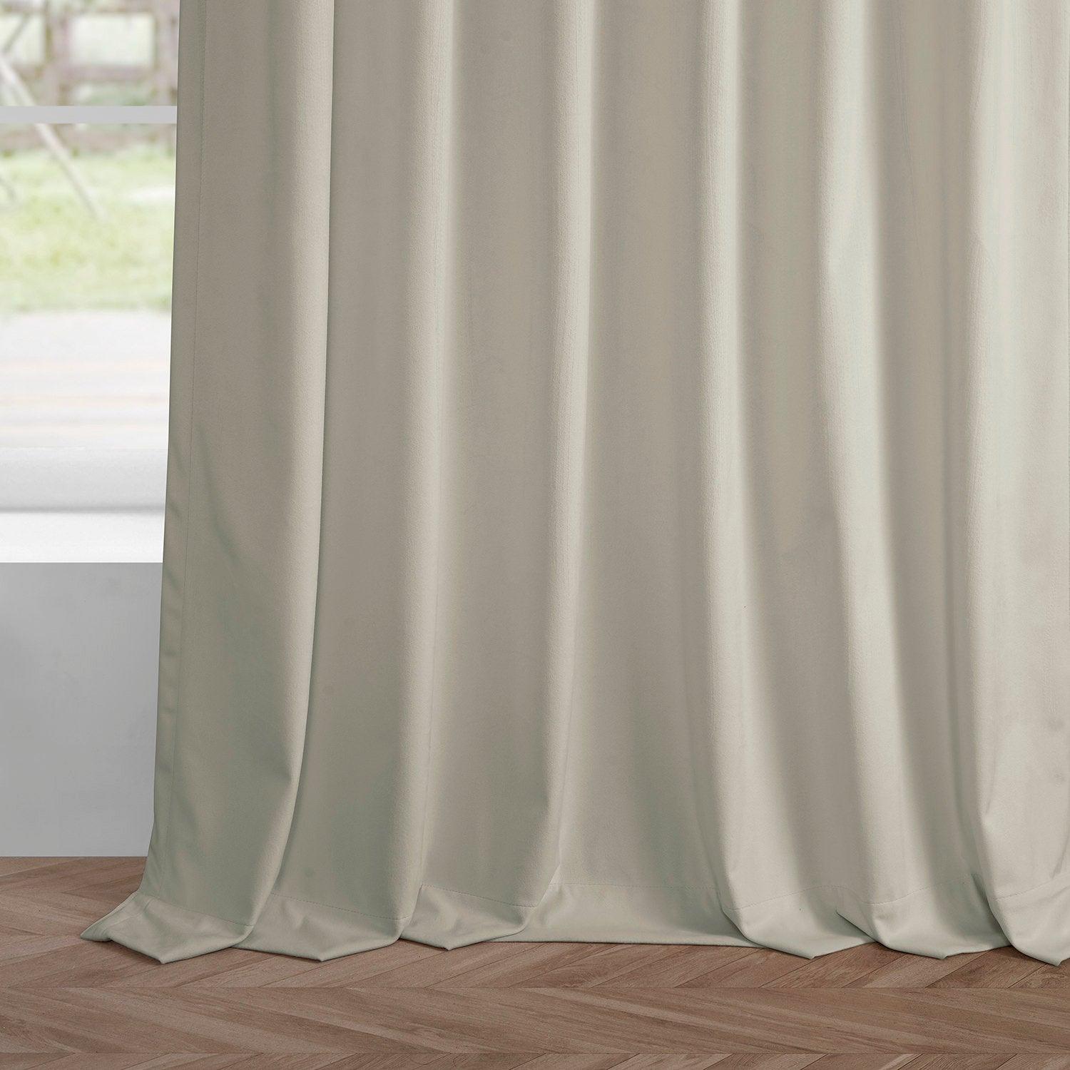 Off-White Simply Velvet Curtain Pair (2 Panels) - HalfPriceDrapes.com