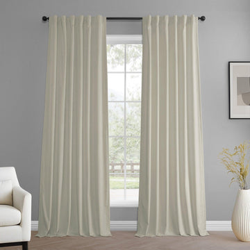 Off-White Simply Velvet Room Darkening Curtain Pair (2 Panels)