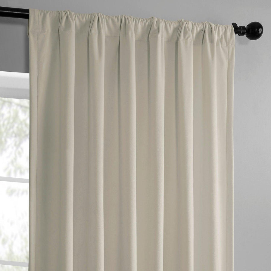 Off-White Simply Velvet Curtain Pair (2 Panels) - HalfPriceDrapes.com