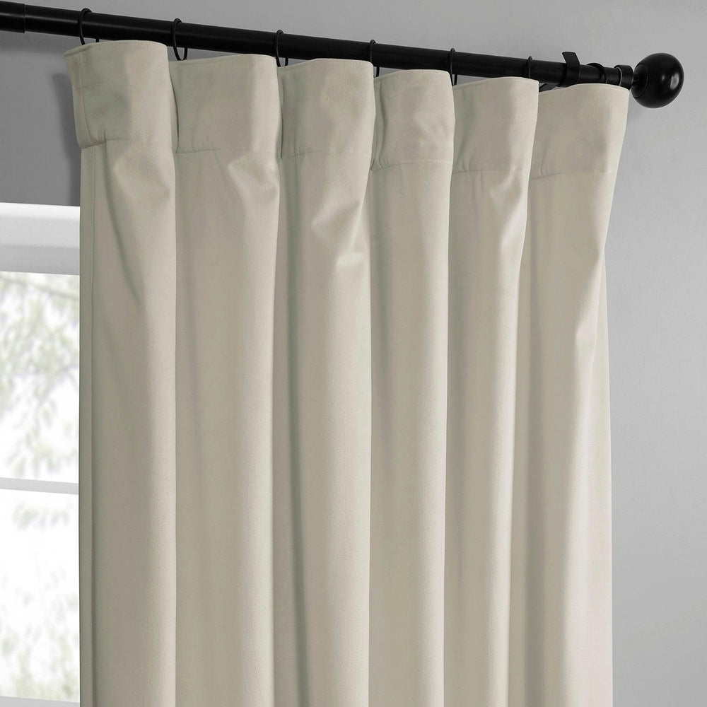 Off-White Simply Velvet Curtain Pair (2 Panels) - HalfPriceDrapes.com