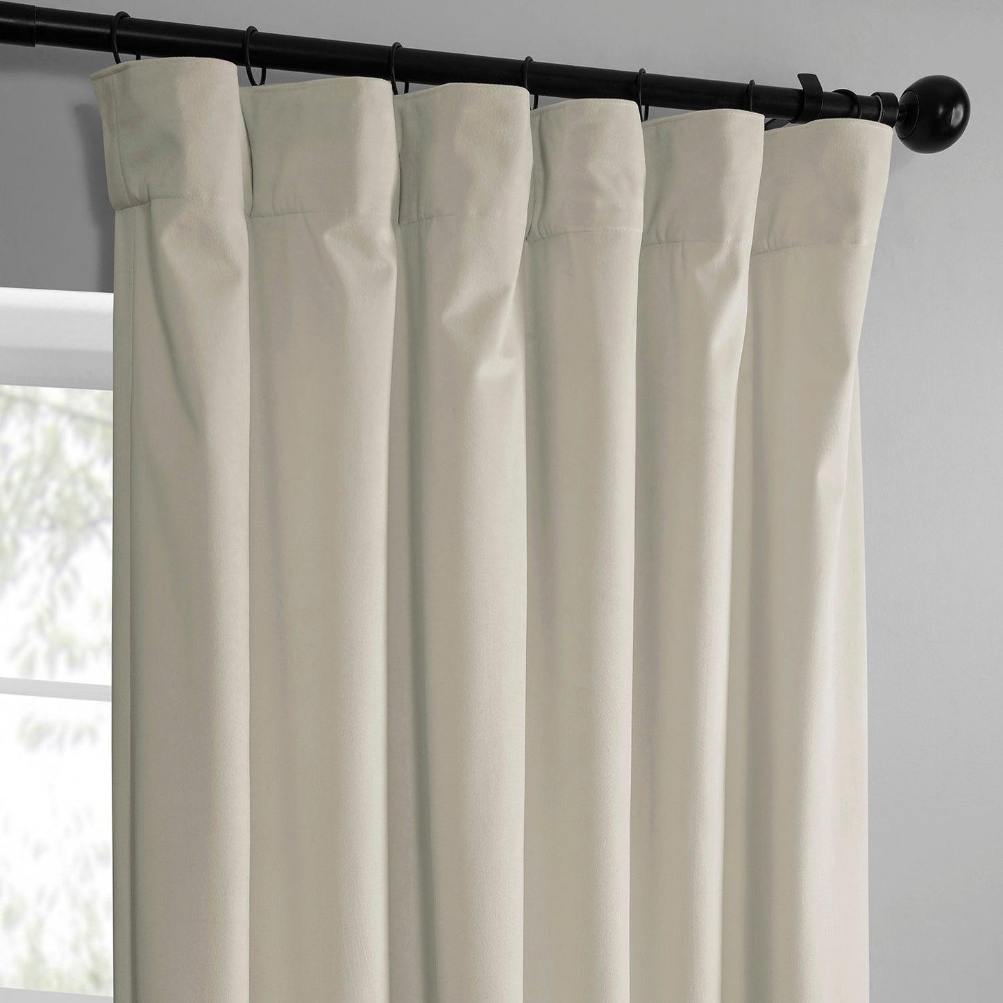 Off-White Simply Velvet Curtain Pair (2 Panels) - HalfPriceDrapes.com