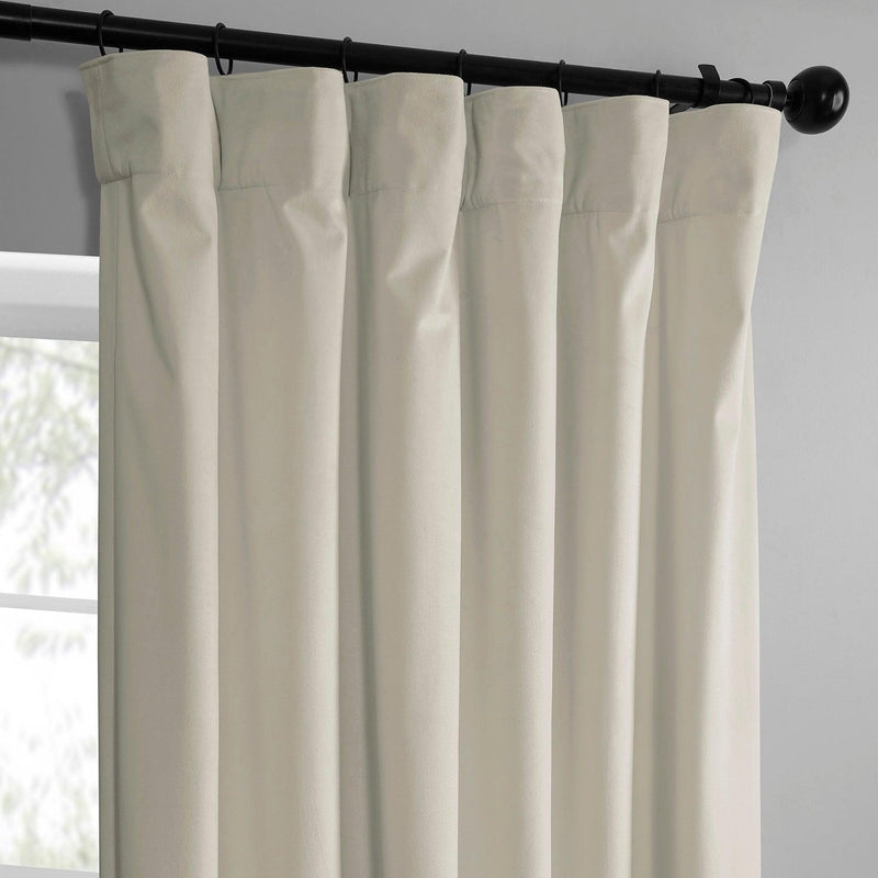 Off-White Simply Velvet Curtain Pair (2 Panels) - HalfPriceDrapes.com