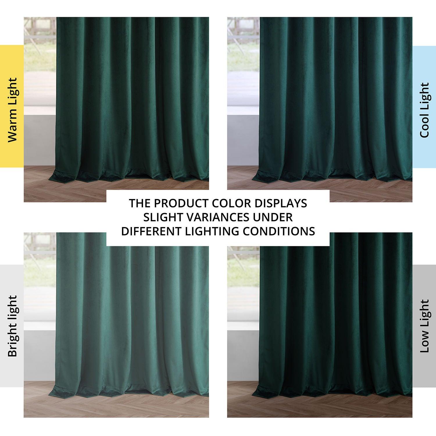Deep Green Simply Velvet Curtain Pair (2 Panels) - HalfPriceDrapes.com