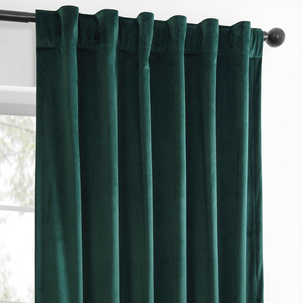 Deep Green Simply Velvet Curtain Pair (2 Panels) - HalfPriceDrapes.com