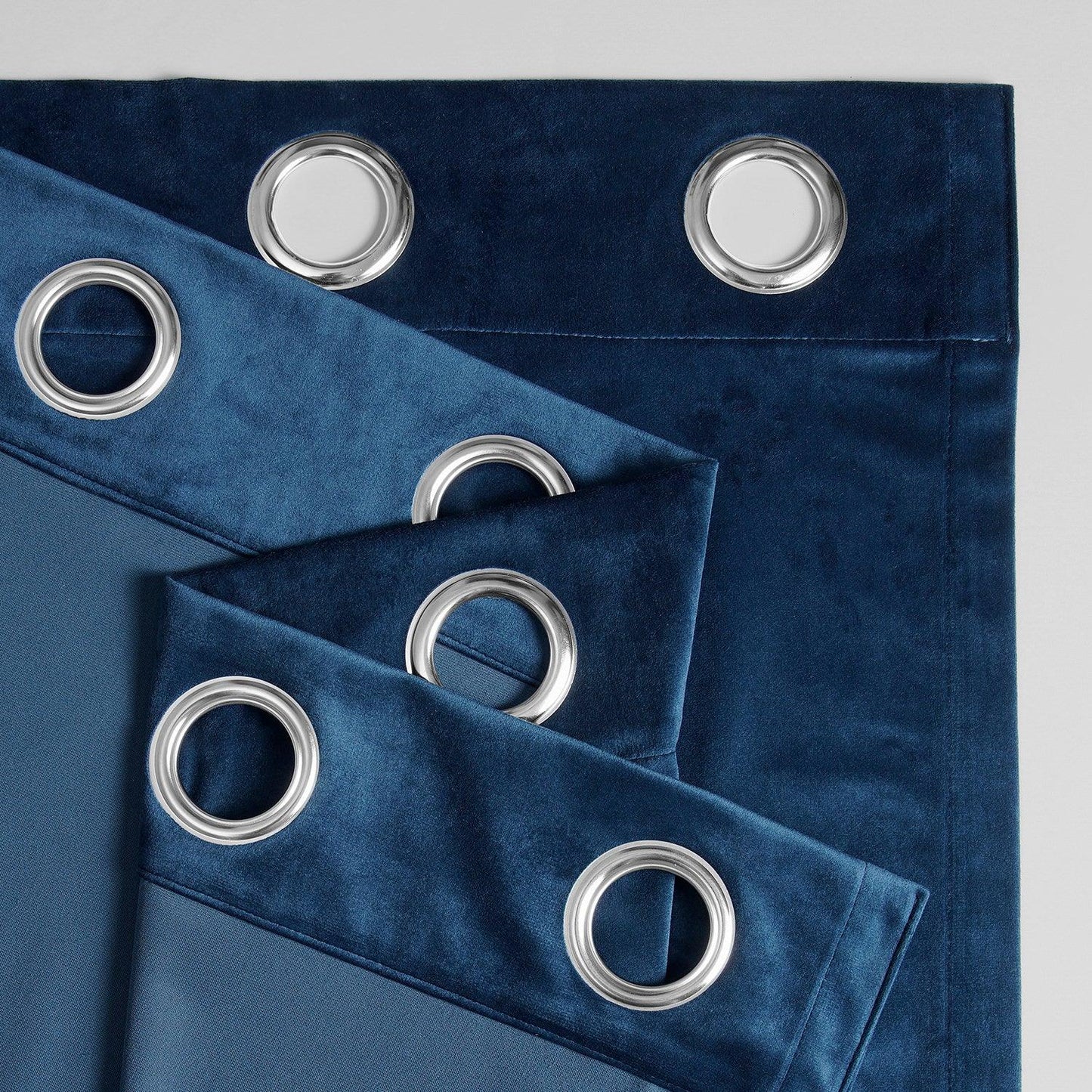 Deep Cobalt Blue Grommet Simply Velvet Room Darkening Curtain Pair (2 Panels)