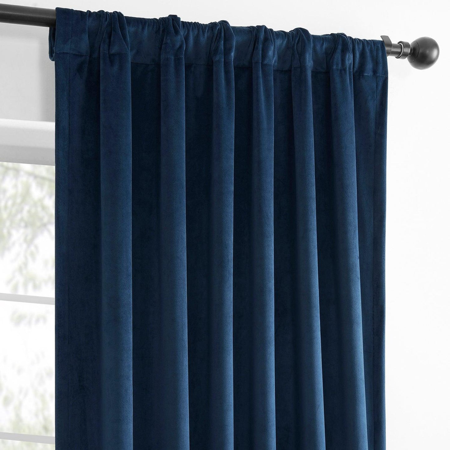 Deep Cobalt Blue Simply Velvet Curtain Pair (2 Panels) - HalfPriceDrapes.com