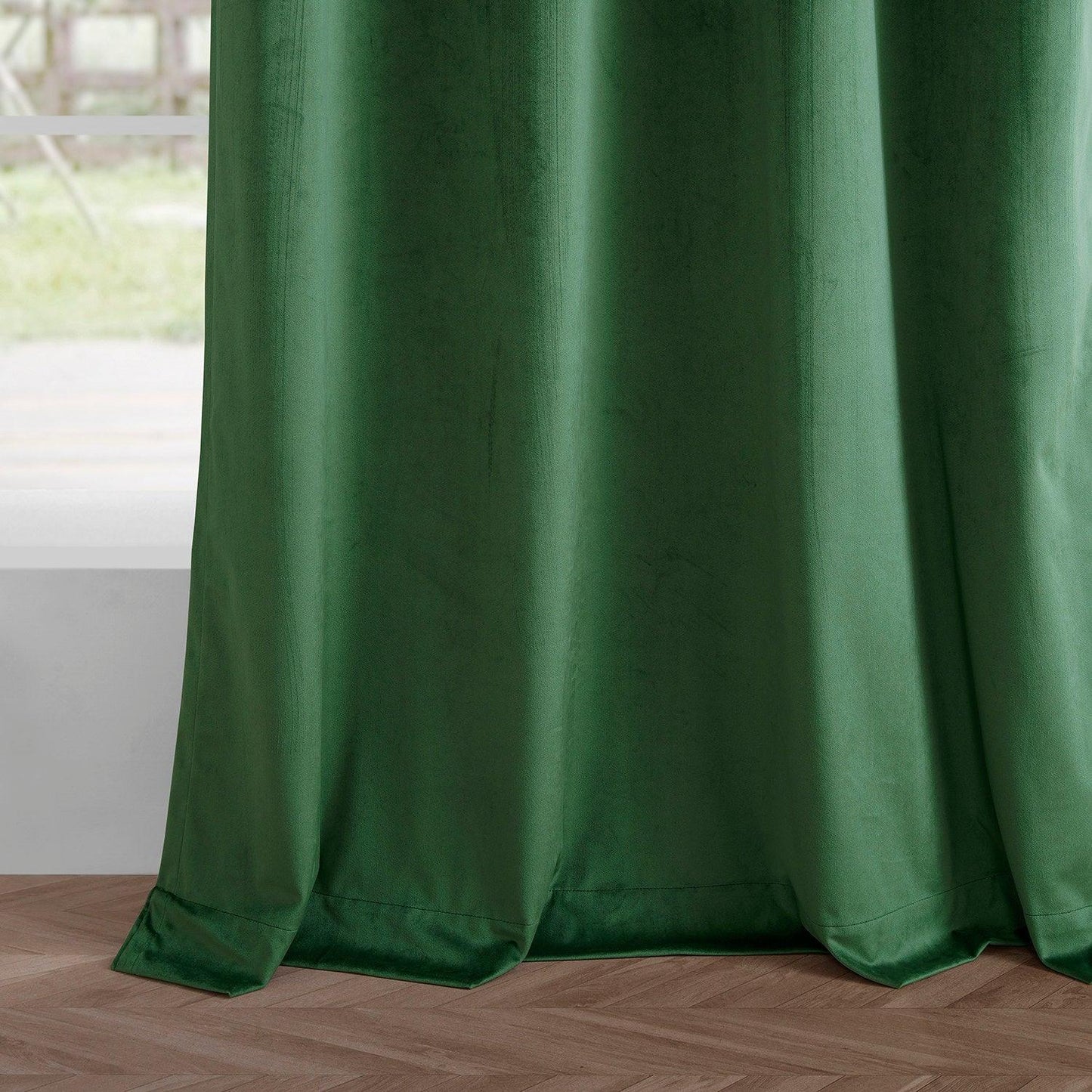 Green Grommet Simply Velvet Room Darkening Curtain Pair (2 Panels)