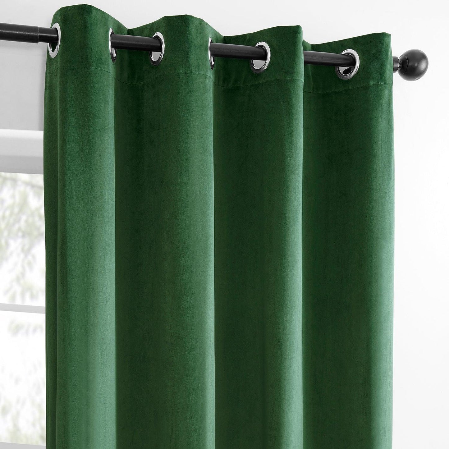 Green Grommet Simply Velvet Room Darkening Curtain Pair (2 Panels)