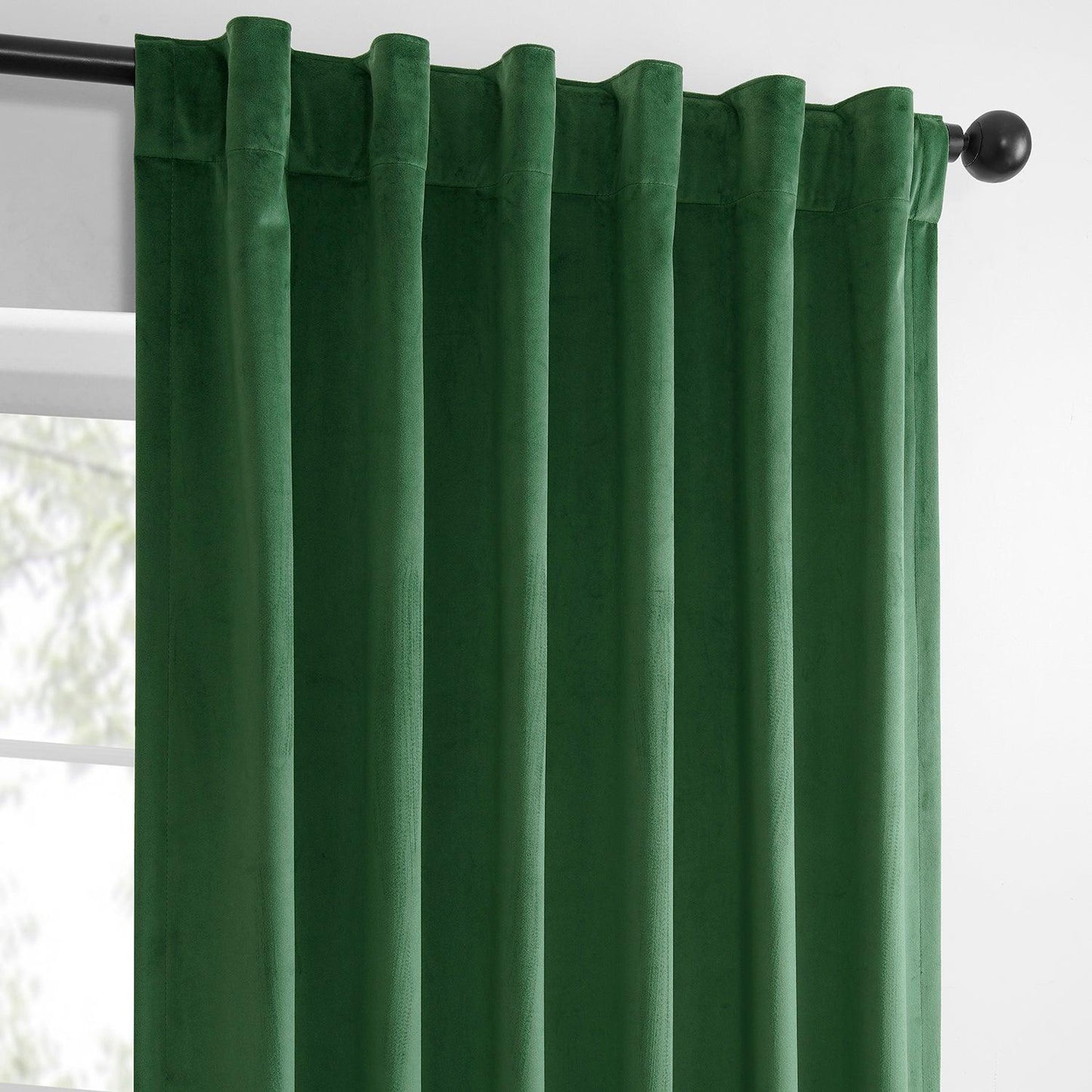 Green Simply Velvet Curtain Pair (2 Panels) - HalfPriceDrapes.com