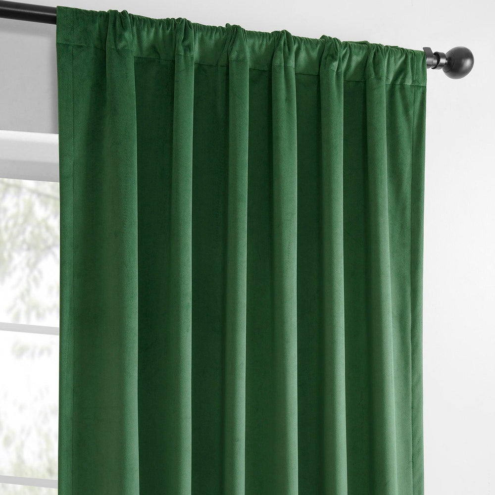 Green Simply Velvet Curtain Pair (2 Panels) - HalfPriceDrapes.com