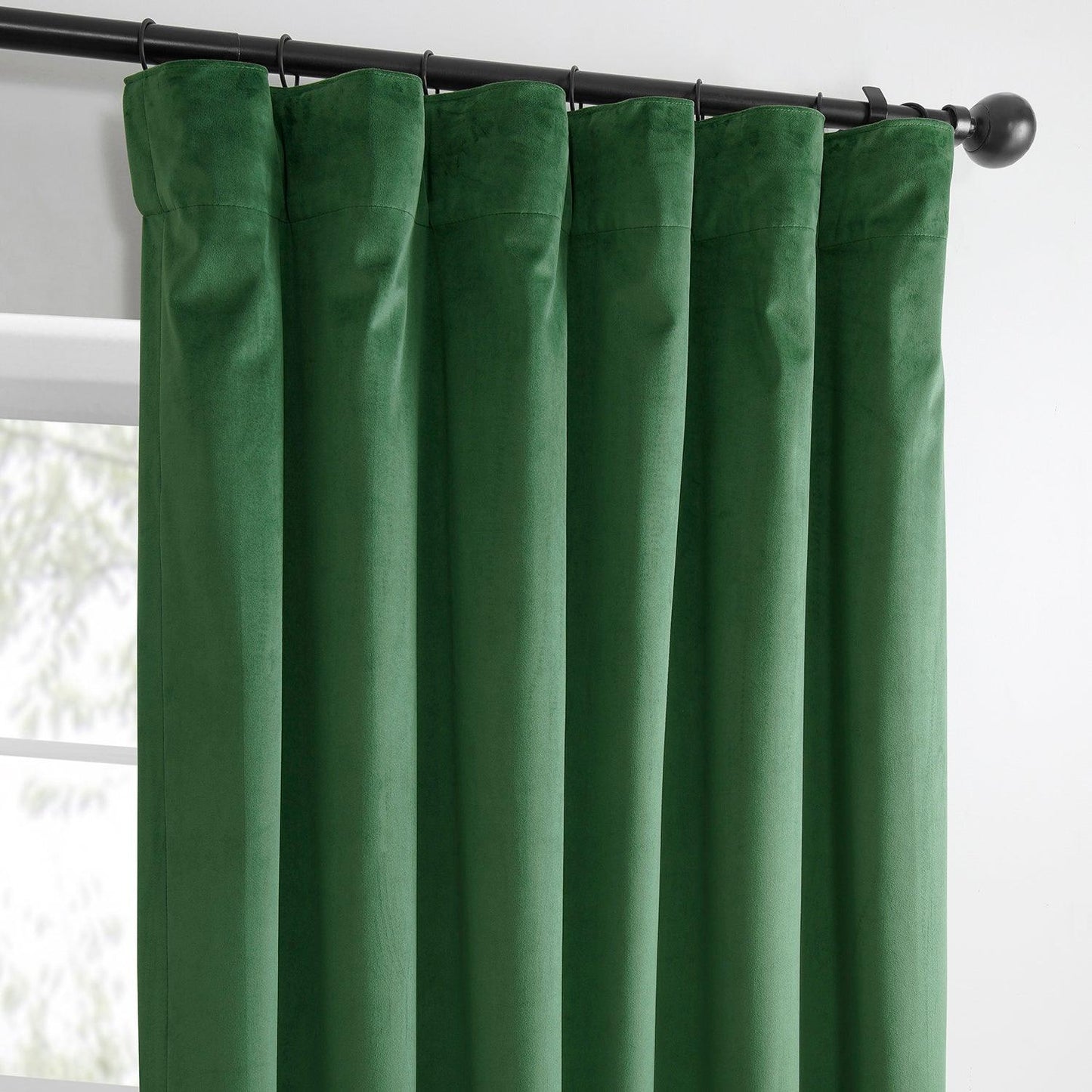 Green Simply Velvet Curtain Pair (2 Panels) - HalfPriceDrapes.com
