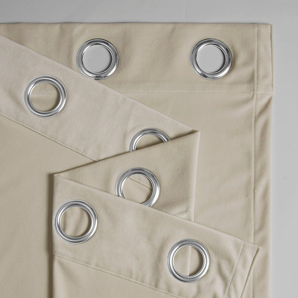 Light Ivory Grommet Simply Velvet Room Darkening Curtain Pair (2 Panels)