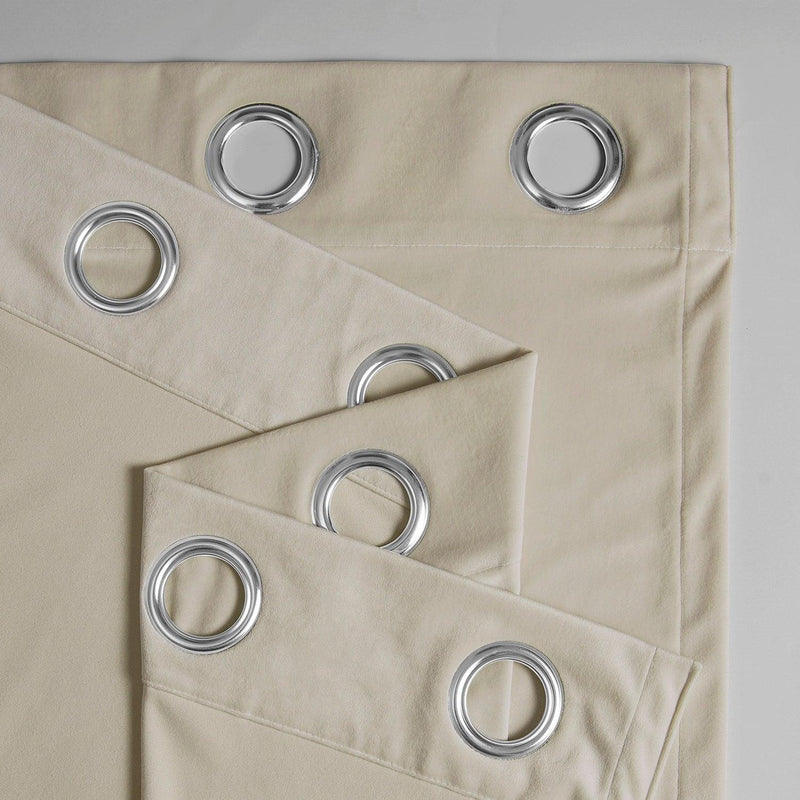 Light Ivory Grommet Simply Velvet Room Darkening Curtain Pair (2 Panels)
