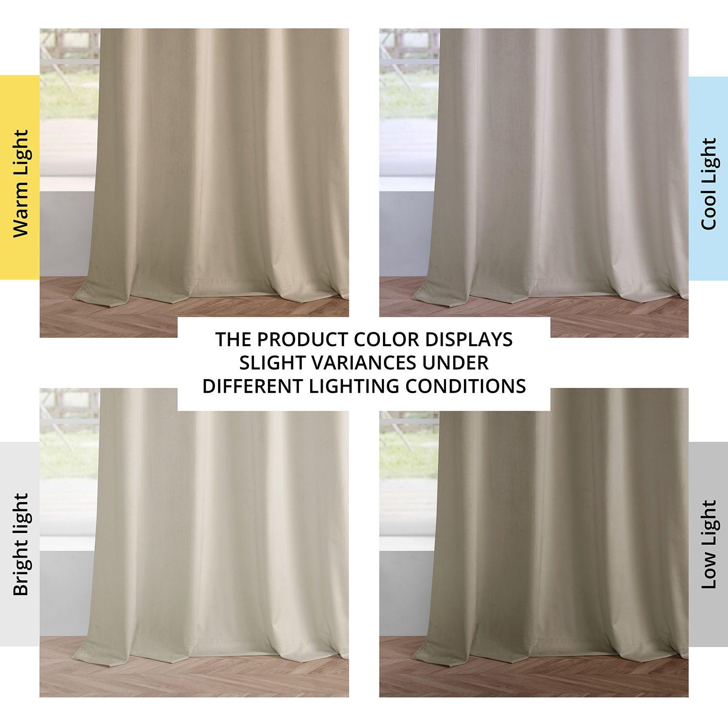 Light Ivory Grommet Simply Velvet Room Darkening Curtain Pair (2 Panels)