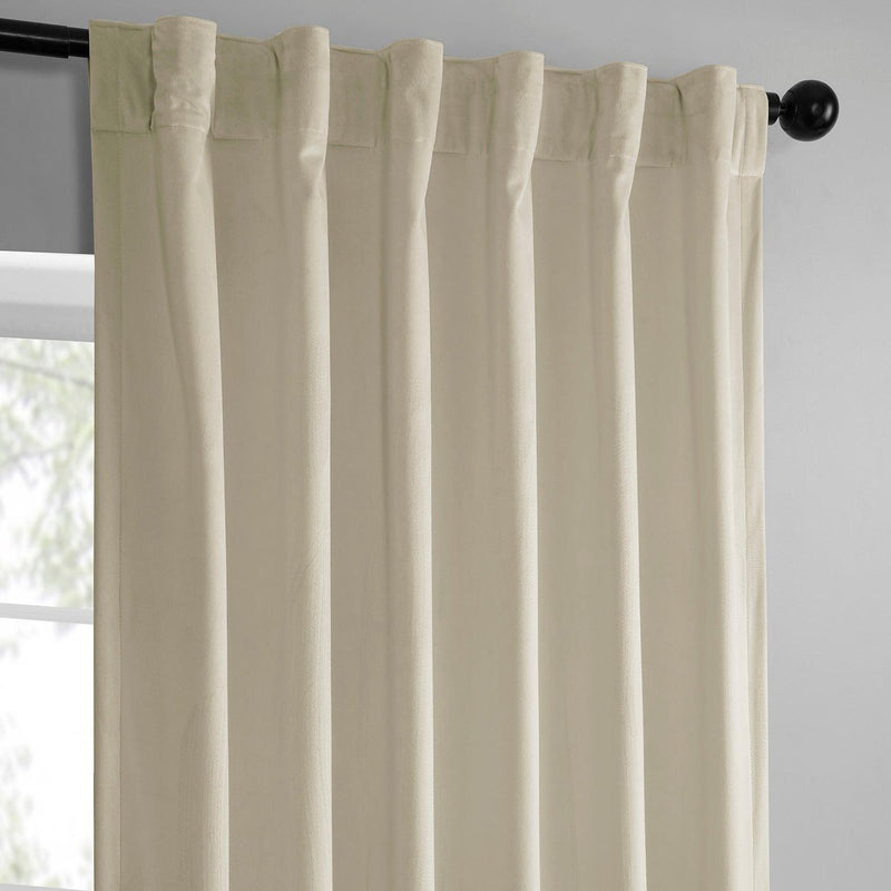 Light Ivory Simply Velvet Curtain Pair (2 Panels) - HalfPriceDrapes.com