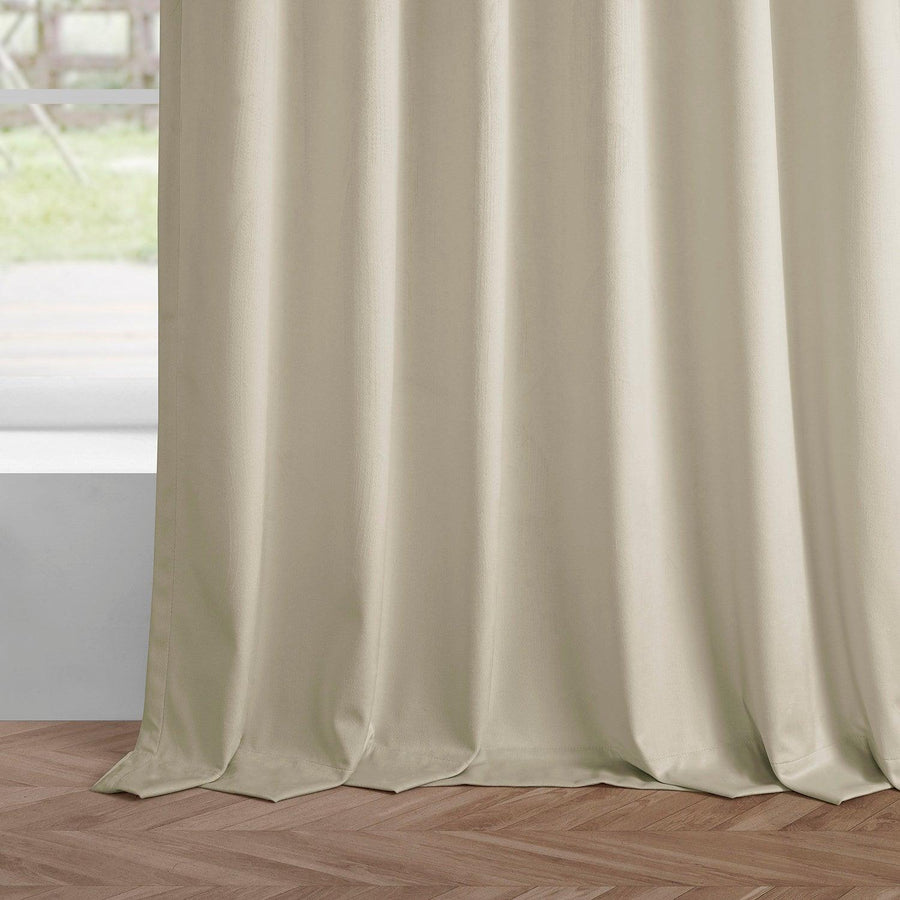 Light Ivory Simply Velvet Curtain Pair (2 Panels) - HalfPriceDrapes.com