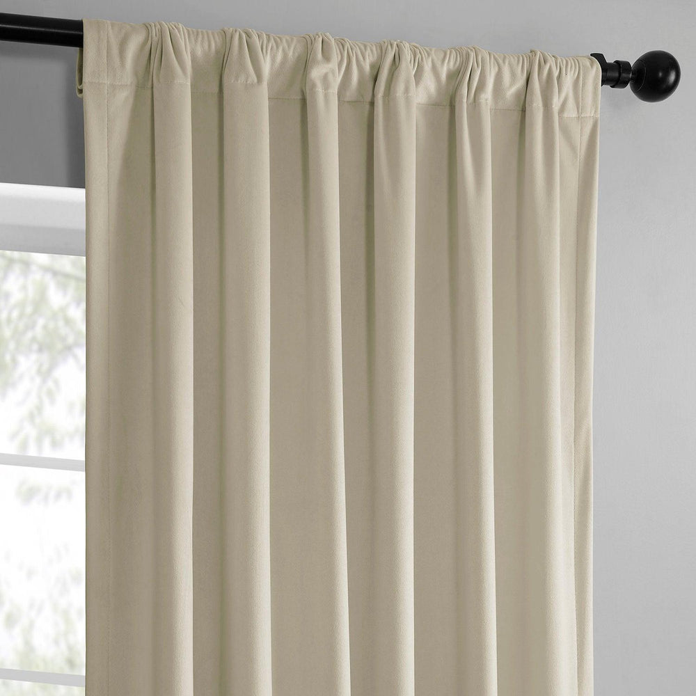 Light Ivory Simply Velvet Curtain Pair (2 Panels) - HalfPriceDrapes.com