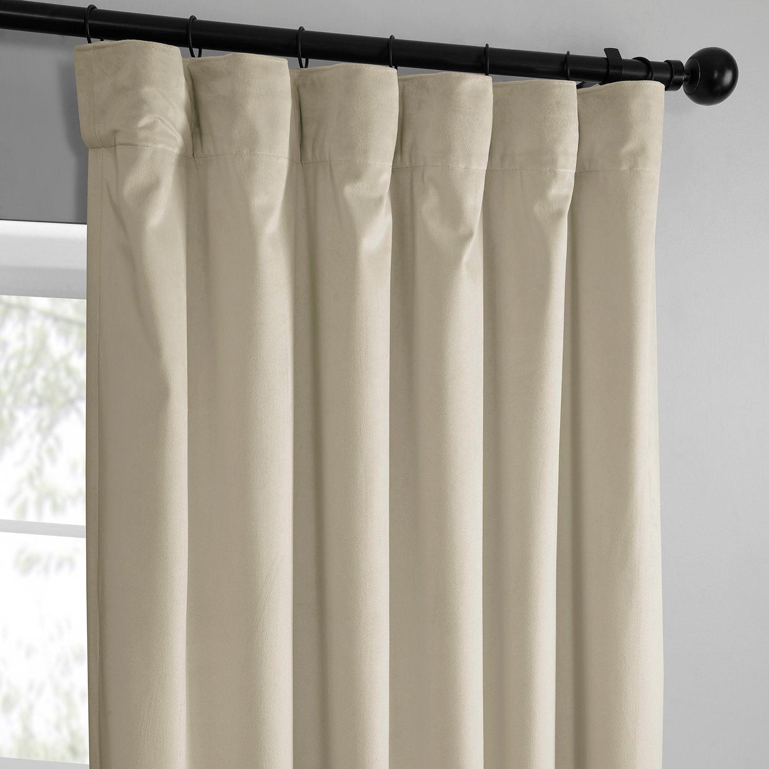 Light Ivory Simply Velvet Curtain Pair (2 Panels) - HalfPriceDrapes.com