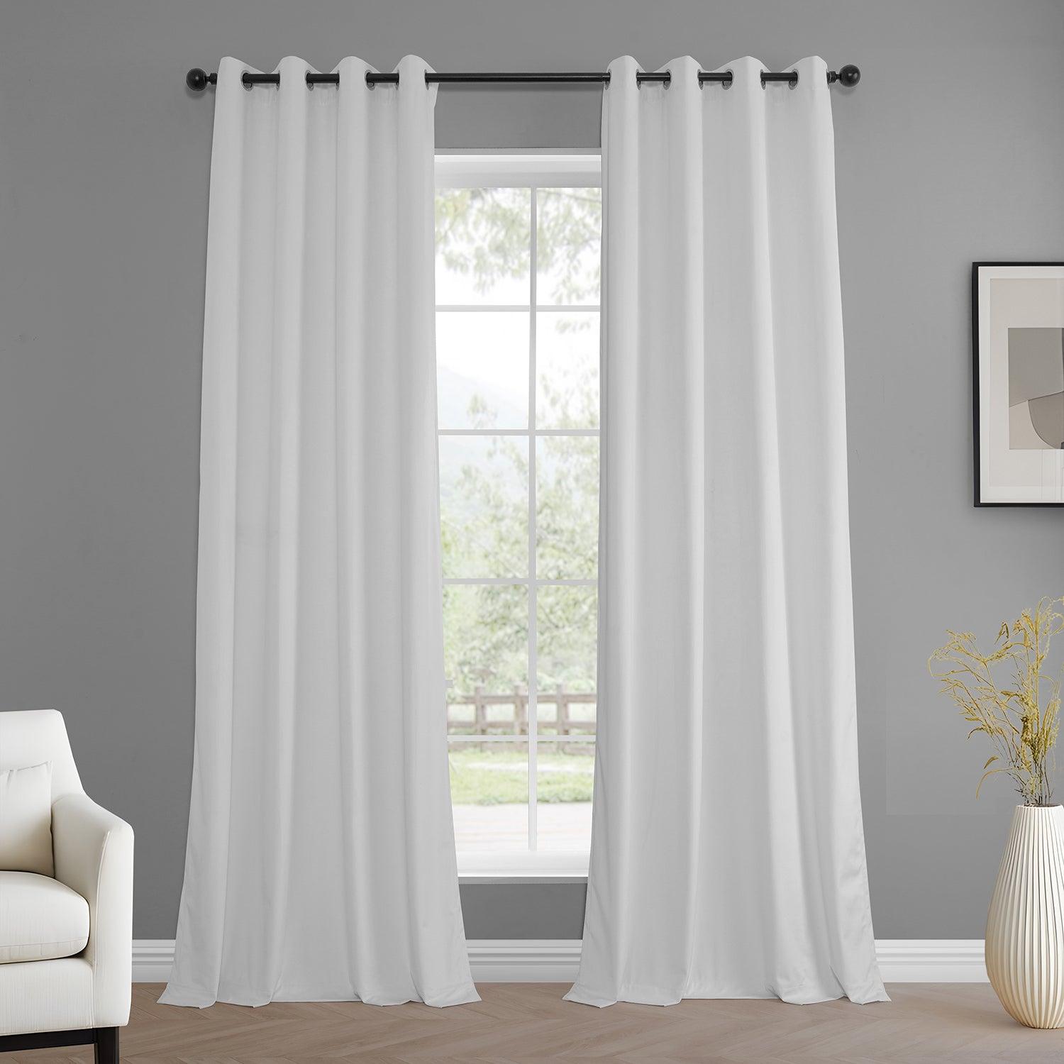 White Grommet Simply Velvet Room Darkening Curtain Pair (2 Panels)