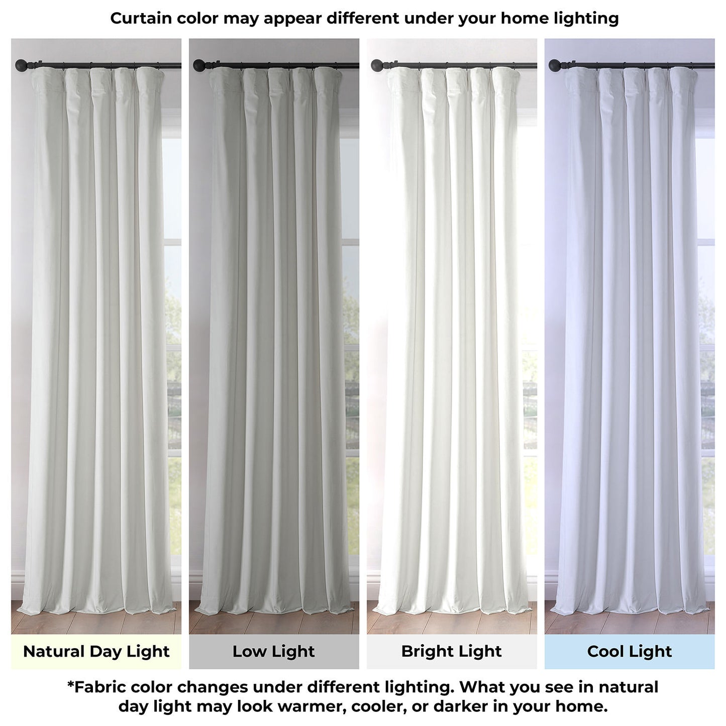 Pillow White Extra Wide Heritage Plush Velvet Room Darkening Curtain
