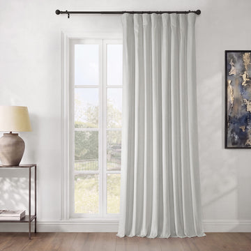 Pillow White Extra Wide Heritage Plush Velvet Room Darkening Curtain