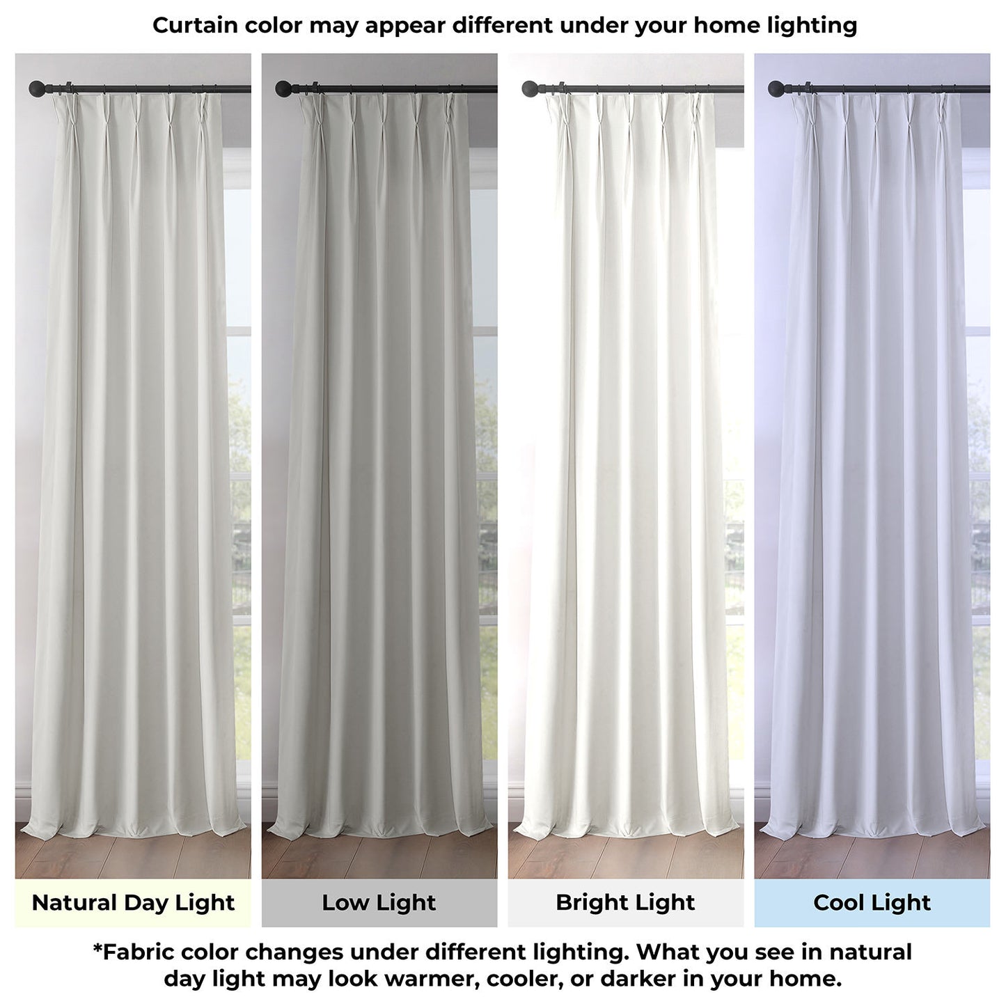Pillow White Pinch Pleat Heritage Plush Velvet Room Darkening Curtain