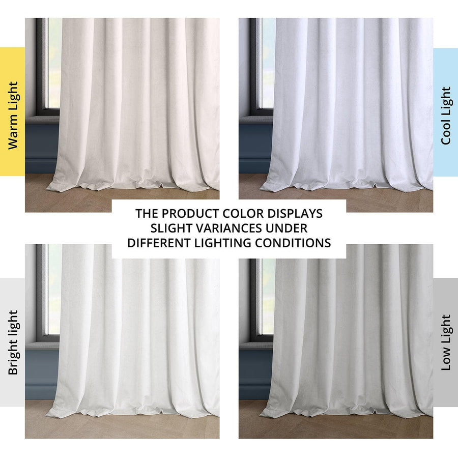 Pillow White French Pleat Heritage Plush Velvet Curtain - HalfPriceDrapes.com