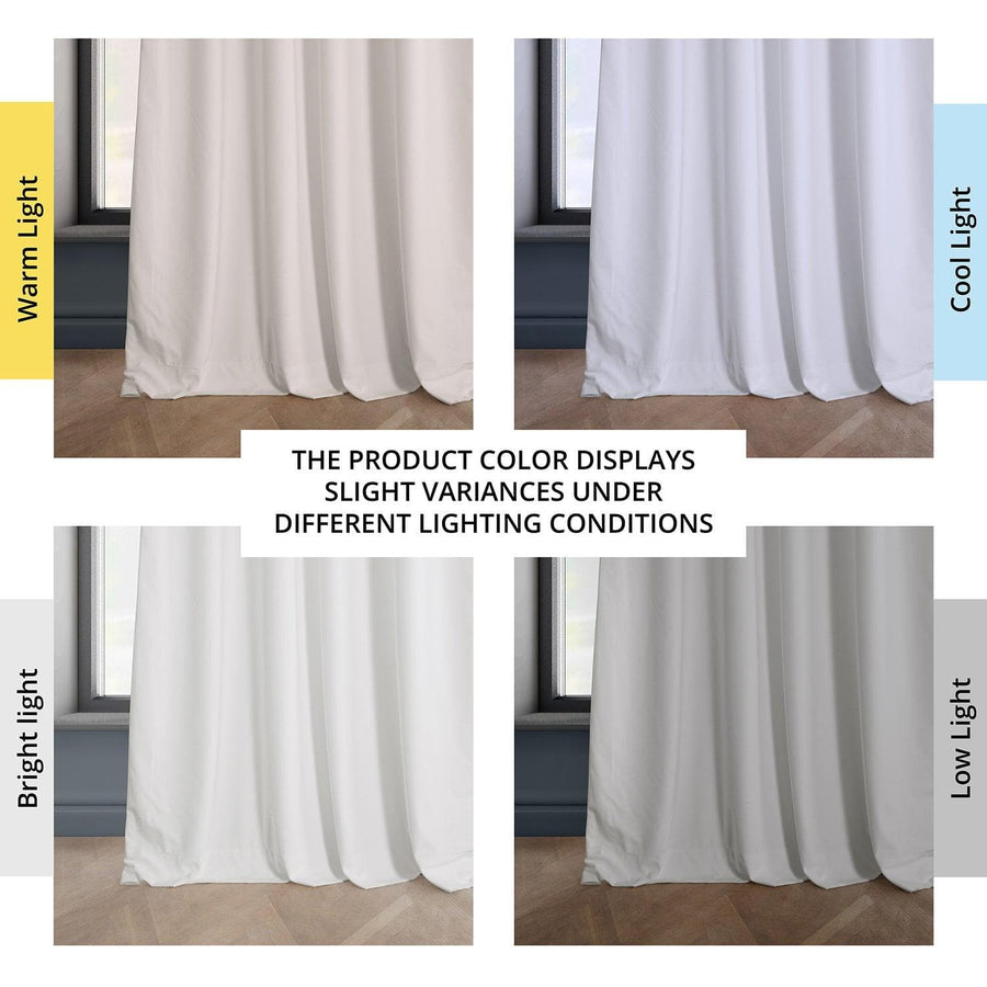 Pillow White Heritage Plush Velvet Curtain - HalfPriceDrapes.com