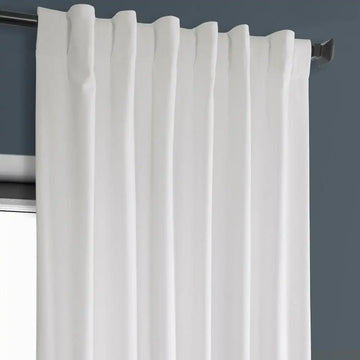 Pillow White Heritage Plush Velvet Curtain - HalfPriceDrapes.com