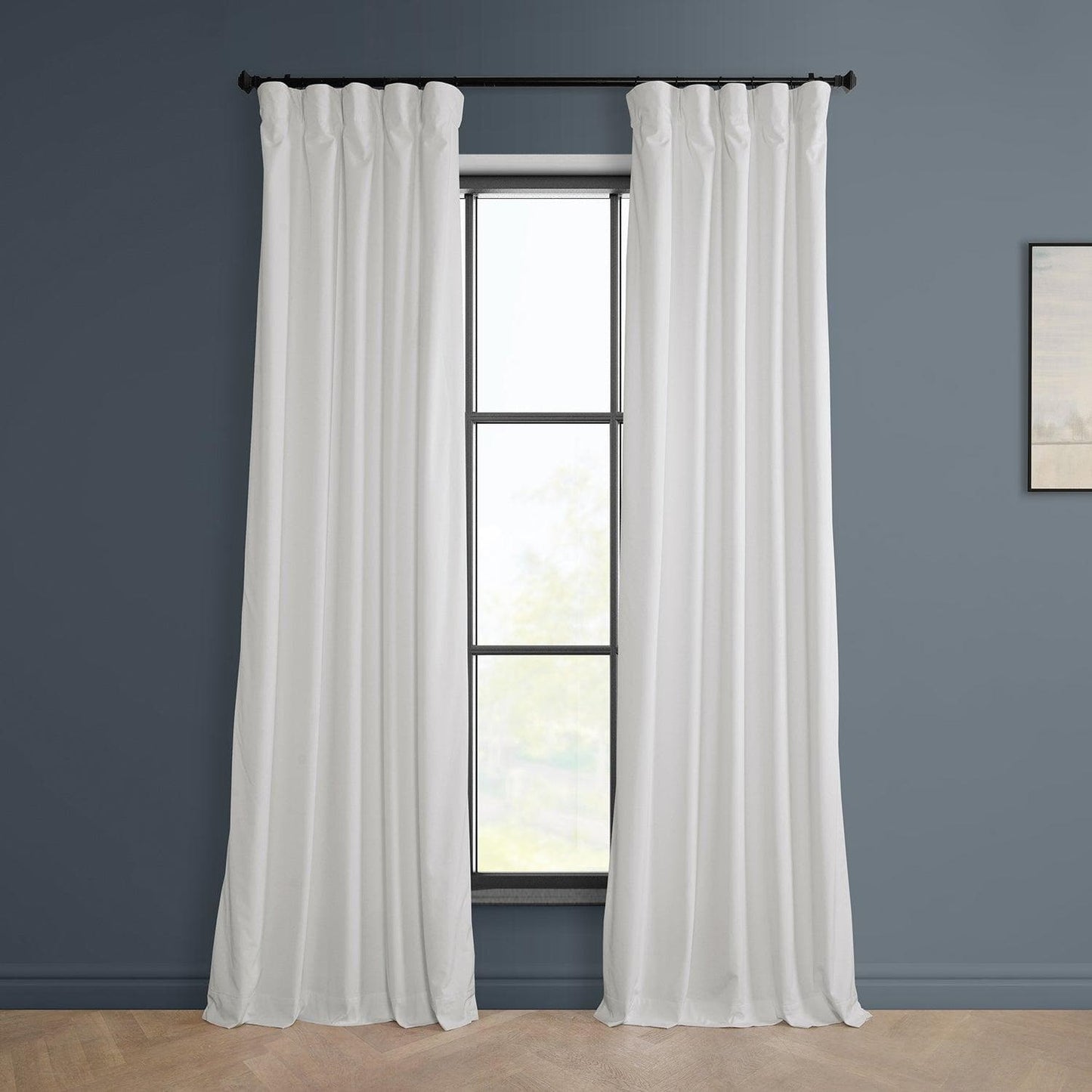 Pillow White Heritage Plush Velvet Curtain - HalfPriceDrapes.com