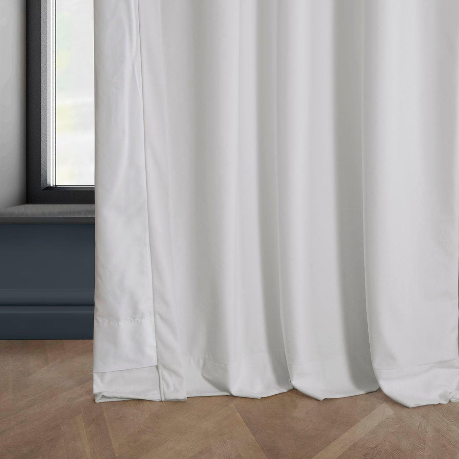 Pillow White Heritage Plush Velvet Curtain - HalfPriceDrapes.com