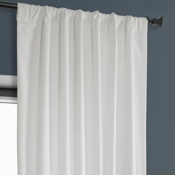 Pillow White Heritage Plush Velvet Curtain - HalfPriceDrapes.com