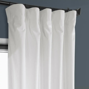 Pillow White Heritage Plush Velvet Curtain - HalfPriceDrapes.com